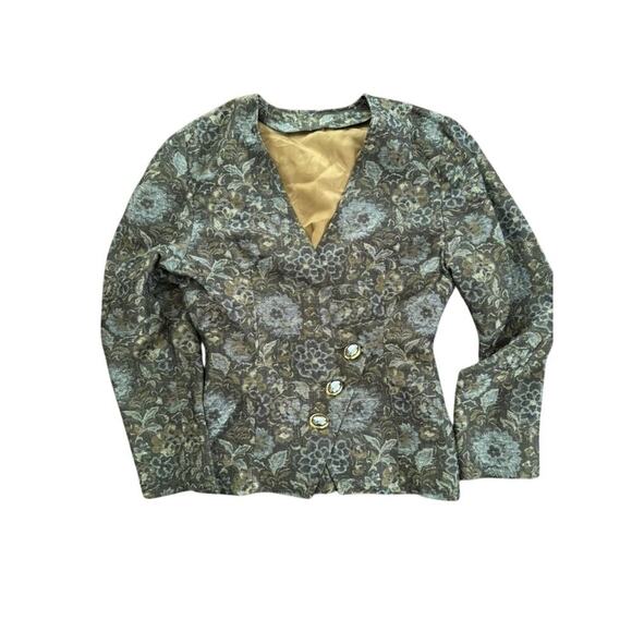 Vintage floral tapestry Blazer Jacket - S/M - Picture 1 of 7
